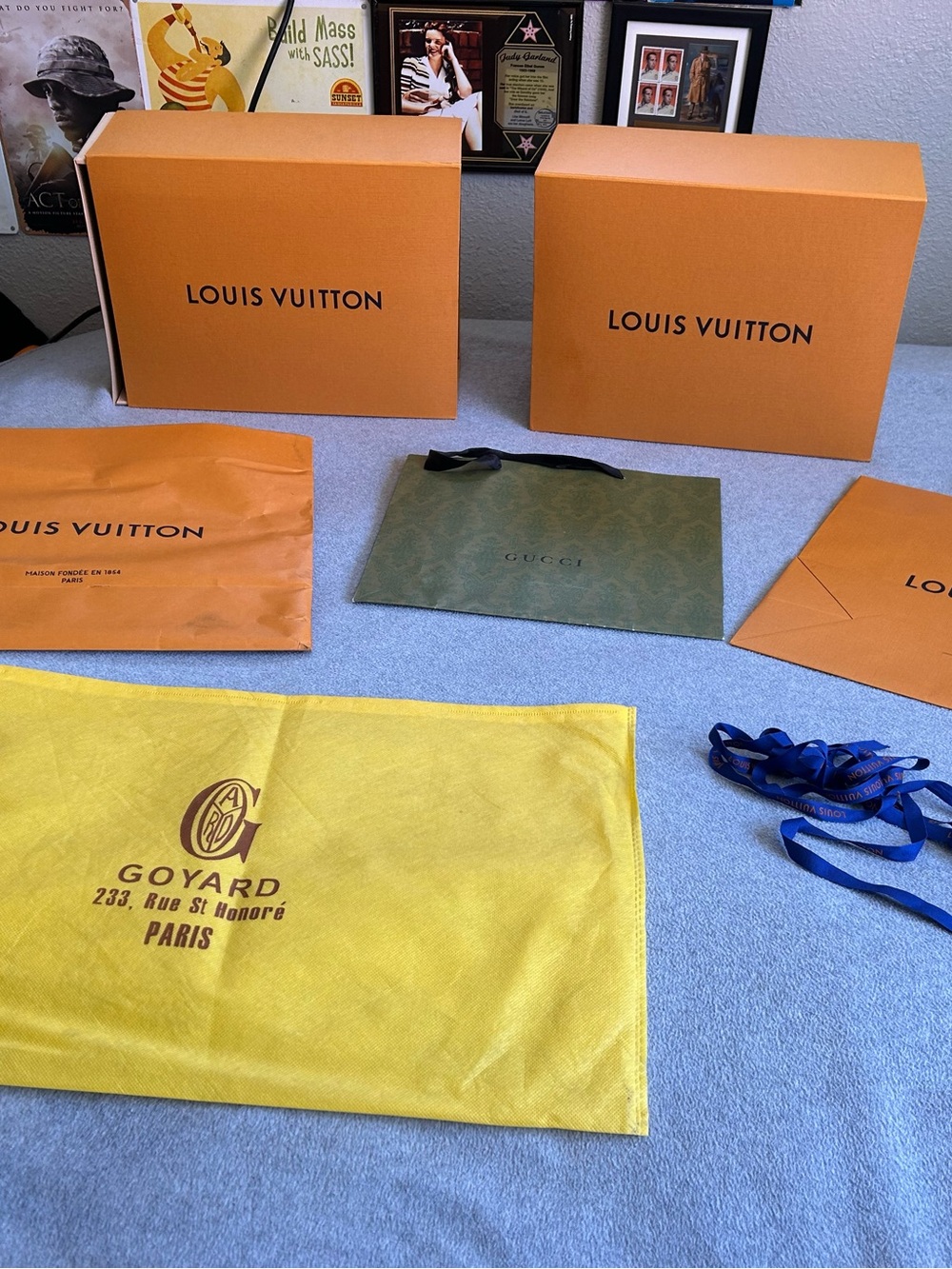 Authentic Louis Vuitton Empty Gift Box Set &GOYARD Paris Dust Bag Authentic,Gucc
